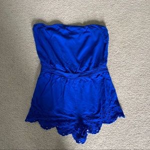 Aerie Blue Strapless Romper